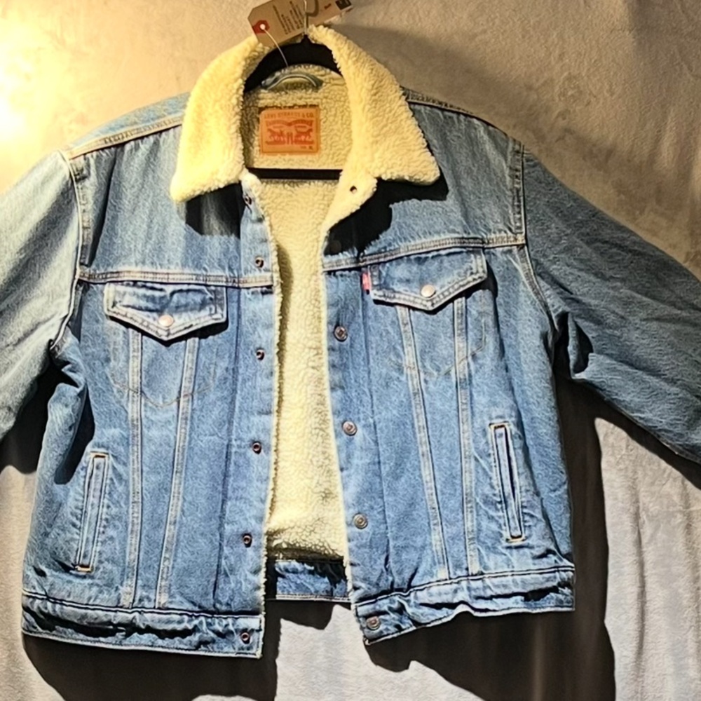 Levi’s Women’s Denim Sherpa Lined Jacket Sz XL Cowgirl Ranch Casual